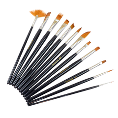 Outop 12pcs nylon hair paint brush set